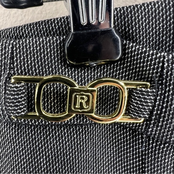 NEW SIZE 16 RAFAELLA DRESS PANTS BLACK BLUE PULL ON STRETCH FABRIC GOLD ACCENT - Picture 4 of 14